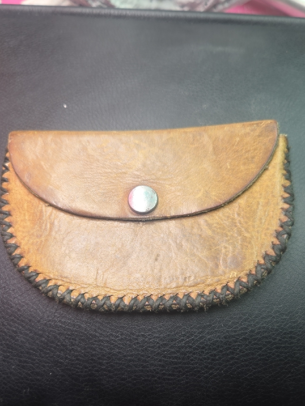 Craft Brown Leather Snap Card & Key Holder
